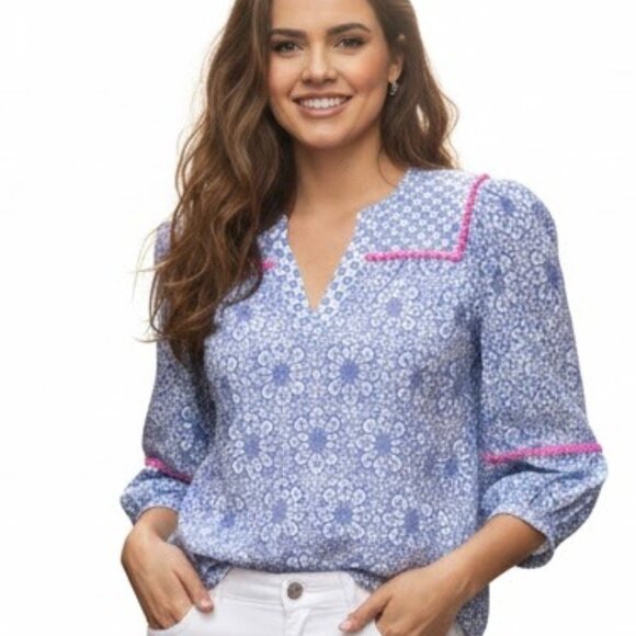 Vineyard Vines® Cotton Top Tile Medallion Print Mix Size Medium - Picture 1 of 11